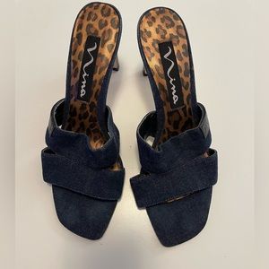 Nina Denim mule sandals